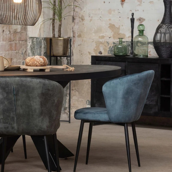 Mangoholz Esstisch Tulsa Schwarz Oval 210×100 cm Mahom