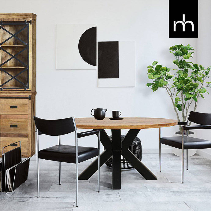 Mangoholz Esstisch Madison Rund 110 cm Mahom
