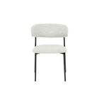 Esszimmerstuhl Metz Beige Bouclé-Stoff mit schwarzem Fuß Mahom