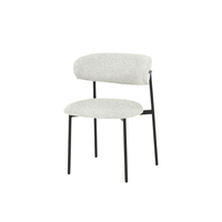 Esszimmerstuhl Metz Beige Bouclé-Stoff mit schwarzem Fuß Mahom