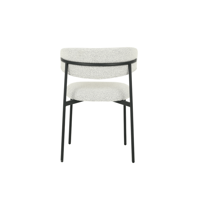 Esszimmerstuhl Metz Beige Bouclé-Stoff mit schwarzem Fuß Mahom