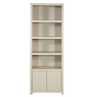 Mangoholz Wandschrank Phoenix 80 cm Creme Mahom (4 offene Fächer, 2 Türen)