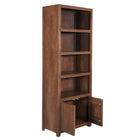 Mangoholz Wandschrank Phoenix 80 cm Walnuss Mahom (4 offene Fächer, 2 Türen)