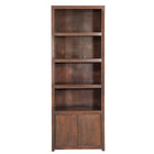 Mangoholz Wandschrank Phoenix 80 cm Walnuss Mahom (4 offene Fächer, 2 Türen)