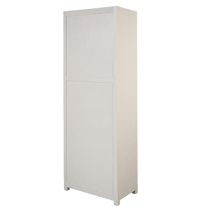 Mangoholz Wandschrank Phoenix 80 cm Creme Mahom (5 offene Fächer, 2 Türen)